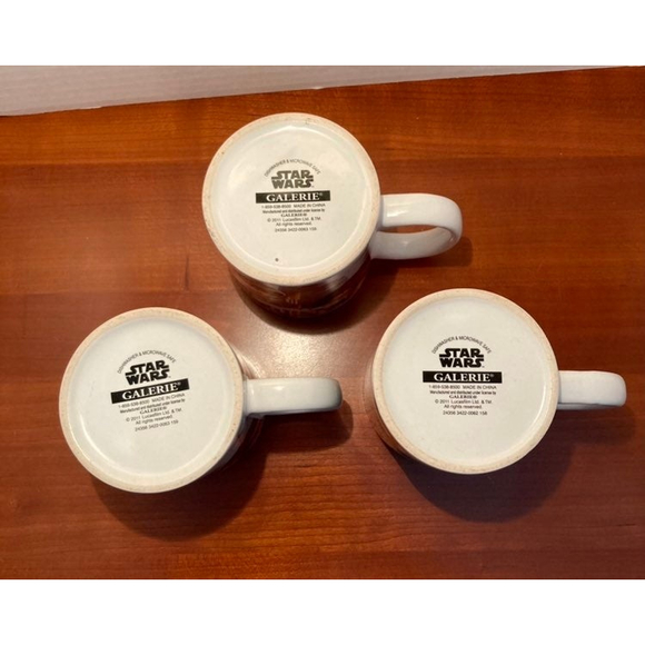 STAR WARS 2011 Galerie Lucasfilm Han Solo Luke Skywalker Mug Cup Set of 3 - Picture 5 of 8